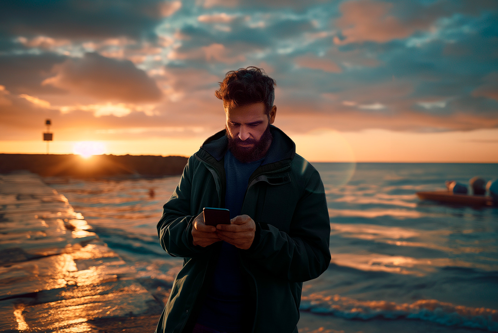 un uomo connesso all'app my cupra, mentre gestisce e accede alla sua cupra terramar.